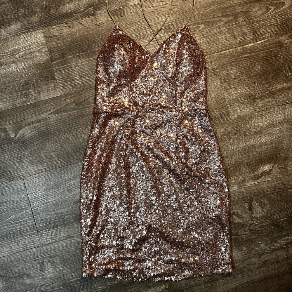 Sequin Spaghetti Strap Bodycon Mini Cocktail Dress